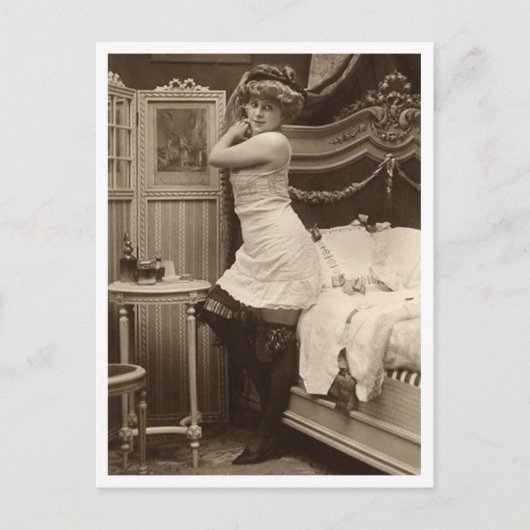 Carte Postale Flirt français - Pinup Vintage (Devant)