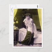 Carte Postale Flirt français - Pinup Vintage (Devant / Derrière)