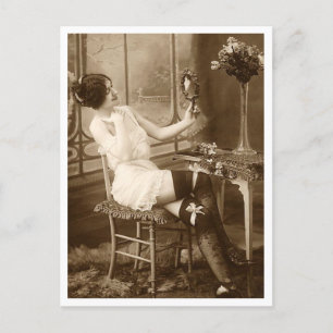 Carte Postale Flirt français - Pinup Vintage