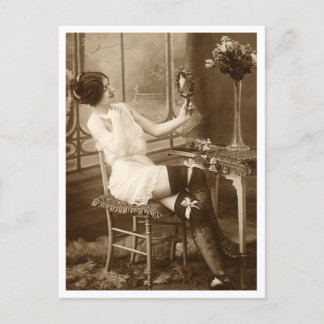 Carte Postale Flirt français - Pinup Vintage