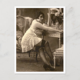 Carte Postale Flirt français - Pinup Vintage