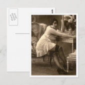 Carte Postale Flirt français - Pinup Vintage (Devant / Derrière)