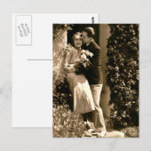 Carte Postale Flirt français - Vintage romantique (Devant / Derrière)