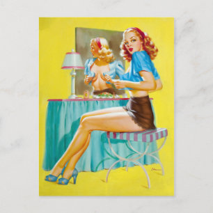 Carte Postale Flirter à la broche miroir vers le haut