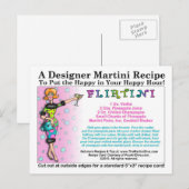 Carte postale Flirtini Martini Recette (Devant / Derrière)