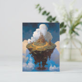Carte Postale Floating Island Surreal Castle Imaginaire Art (Debout devant)