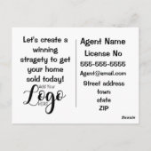 Carte Postale flocage fabuleux agent immobilier marketing (Dos)