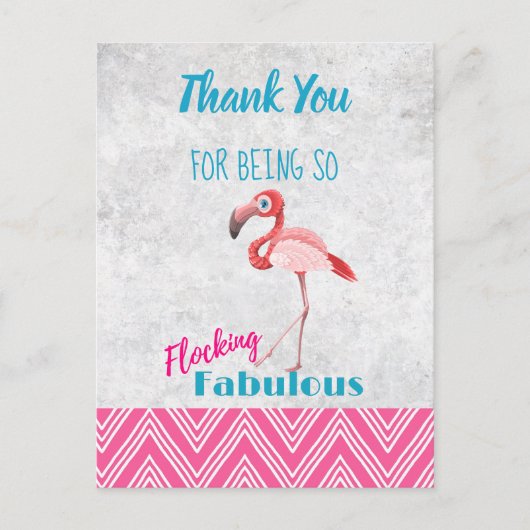 Carte Postale Flocking Fablocking Pink Flamant rose Pun Party Me (Devant)