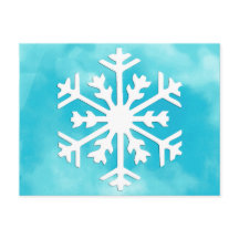 Flocon blanc sur Arrière - plan bleu Aquarelle