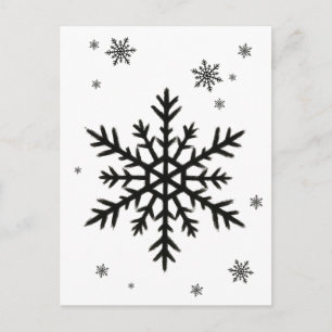 Carte Postale Flocon de neige à l'encre – Dessin géométrique sub