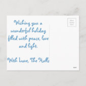 Carte postale "Flocon de neige bleu" "Qu'il neige" (Dos)