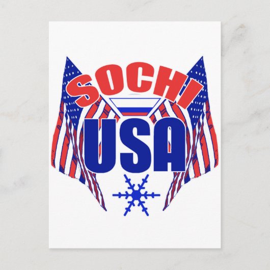 Carte Postale Flocon de neige de Sotchi USA (Devant)