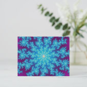 Carte Postale Flocon de neige Fractal Aqua Blue (Debout devant)
