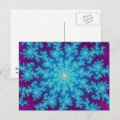Carte Postale Flocon de neige Fractal Aqua Blue (Devant / Derrière)
