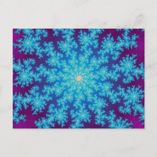 Carte Postale Flocon de neige Fractal Aqua Blue (Devant)