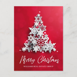 Carte Postale Flocon de neige moderne Arbre de Noël Accueil d'en