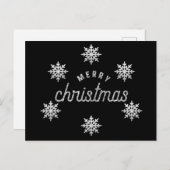 Carte Postale Flocon de neige Parties scintillant en argent (Devant / Derrière)