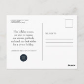 Carte Postale Flocon de neige | Salutations (Dos)