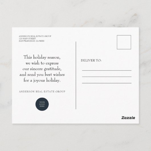 Carte Postale Flocon de neige | Salutations (Dos)