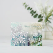 Carte postale flocons d'argent blanc (Debout devant)