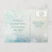 Carte postale flocons d'argent blanc (Dos)