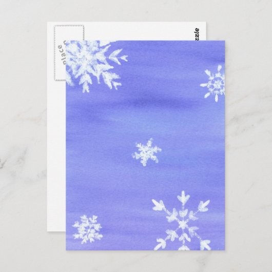 Carte Postale flocons de neige (Devant / Derrière)