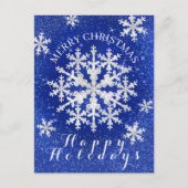 Carte Postale Flocons de neige bleu blanc (Devant)