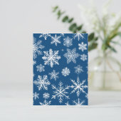 Carte Postale Flocons de Neige Bleus Hiver (Debout devant)