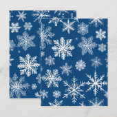 Carte Postale Flocons de Neige Bleus Hiver (Devant / Derrière)