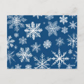 Carte Postale Flocons de Neige Bleus Hiver (Dos)