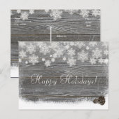 Carte postale Flocons de neige et pommes de pin hi (Devant / Derrière)