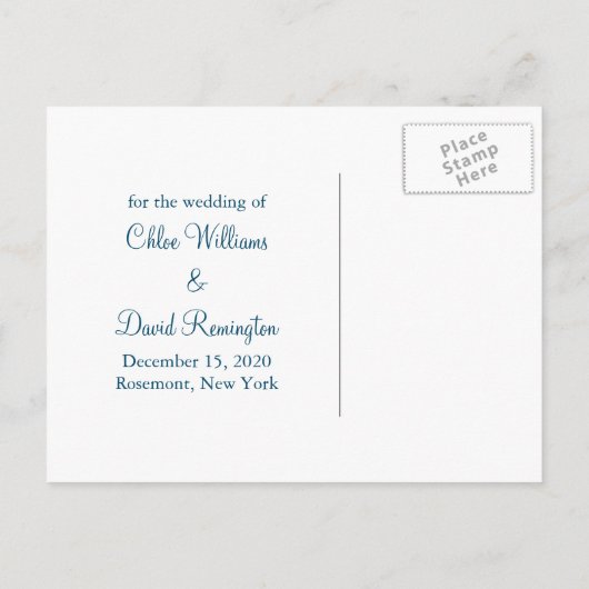 Carte postale "Flocons de neige sauvent la date" 2 (Dos)