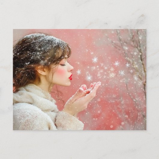 Carte Postale Flocons de neige soufflés (Devant)