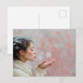 Carte Postale Flocons de neige soufflés (Devant / Derrière)