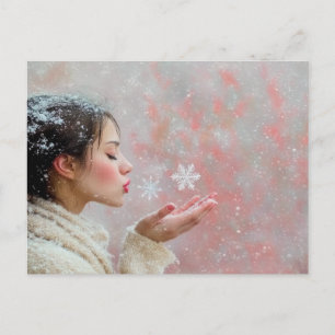 Carte Postale Flocons de neige soufflés