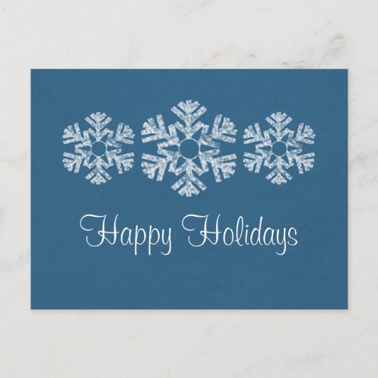 Carte postale Flocs de neige de vacances, bleu (Devant)