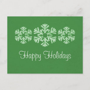 Carte postale Flocs de neige de vacances, vert