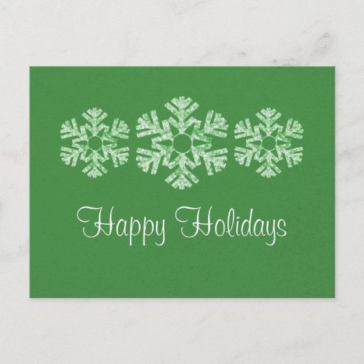 Carte postale Flocs de neige de vacances, vert (Devant)