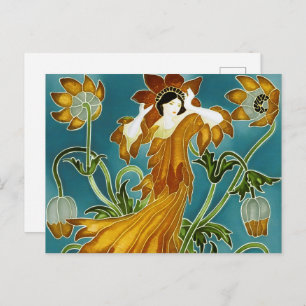 Carte Postale Flora Art Nouveau de Walter Crane