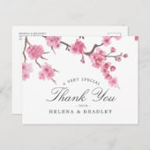 Carte Postale Floraison des Cerisiers | Remerciements de Mariage (Devant / Derrière)