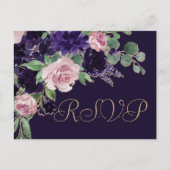 Carte Postale Floraison | Purple et Rose Entree RSVP (Devant)