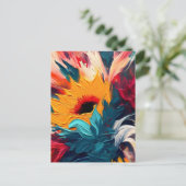 Carte Postale Floraison radieuse – Expression florale abstraite  (Debout devant)