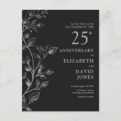 Carte Postale Floral 25e anniversaire Mariage Enregistrer la dat (Devant)