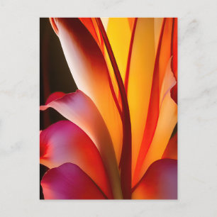 CARTE POSTALE FLORAL ABSTRAIT ROUGE