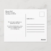 Carte Postale Floral Aquarelle Rose Mariage Enregistrer La Date (Dos)