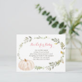 Carte Postale Floral Automne Citrouille Baby shower de verdure L (Debout devant)
