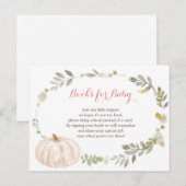 Carte Postale Floral Automne Citrouille Baby shower de verdure L (Devant / Derrière)
