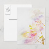 Carte Postale floral backgrover witwatercolor flowers (Devant / Derrière)