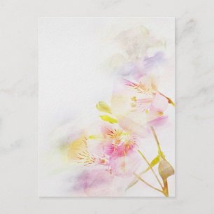 Carte Postale floral backgrover witwatercolor flowers
