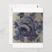 Carte Postale Floral bleu (Devant / Derrière)